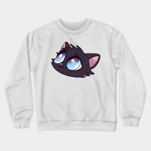 Black cat purple eyes Crewneck Sweatshirt